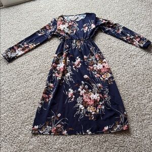 Floral Long Sleeve Maxi Dress